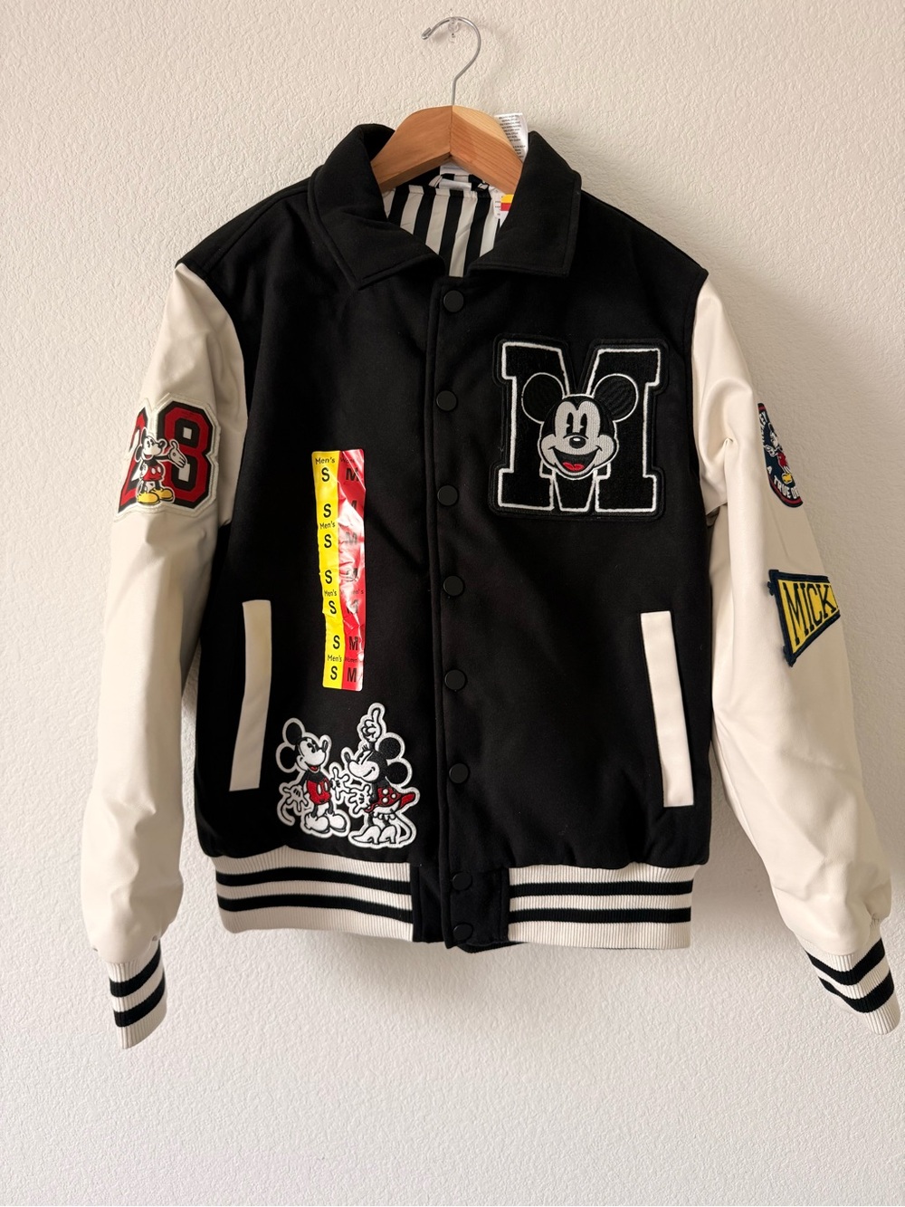 Disney Mickey Mouse Black & White Varsity Jacket